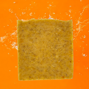 Cool Chimp Tangerine Mango Tango soap bar — side view. 
